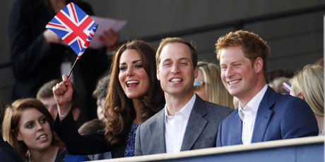 The Duke and Duchess of Cambridge with Prince Harry. Photo / AP