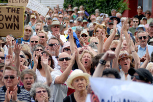 Christchurch residents vented their frustration at an anti-council protest outside the council's Hereford Street offices earlier this year. Photo / APN