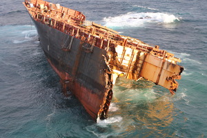 The wreck of the container ship Rena. Photo / Maritime NZ
