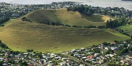 Auckland has many volcano sites worth visiting, including Mangere Mountain at Mangere Bridge. Photo / Martin Sykes