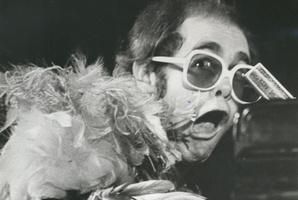 Elton John performs at Western Springs in 74. Photo / APN
