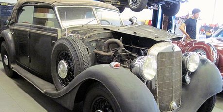 The 1942 Mercedes-Benz 320 Cabriolet D was smuggled to the United States after World War II, and is still in running order. Photo / Supplied