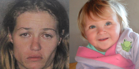 Eighteen-month-old Alyssa Barker (right) was taken from her house near Kaukapakapa yesterday afternoon by a family acquaintance, 27-year-old Skye Mason. Photo / NZ Police.