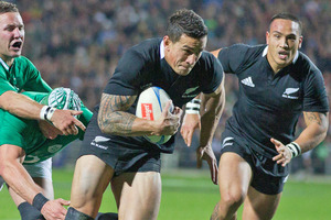 Sonny Bill Williams in action against Ireland. Photo / Greg Bowker