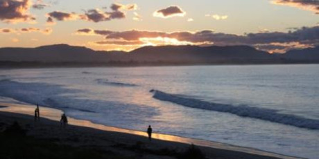 Byron Bay at sunset. Photo / Colin Espiner