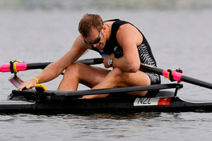 Mahe Drysdale went into Beijing single sculls final with an illness. Photo / Kenny Rodger