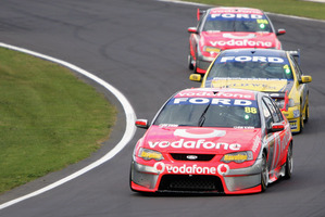 Jamie Whincup's Falcon at Pukekohe in 2007.
Photo / Getty Images