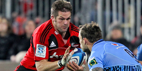 Richie McCaw had a big game with 14 ball carries for a gain of 78 metres. Photo / Getty Images