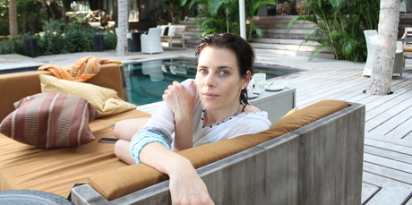 Fashion designer Karen Walker enjoyed fabulous food, swims, entertainment and relaxation during her time on Dolphin Island. Photo / Supplied