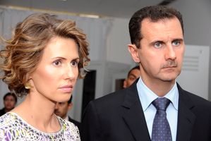 Asma Assad with her husband Syrian President Bashar Assad. Photo / AP