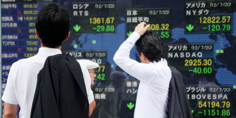 Asian stock markets also slid on Monday as investors fretted about Europe's debt crisis. Photo / AP