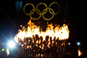 A few hundred protesters have spoken out against the 2012 Olympics in London. Photo / AP