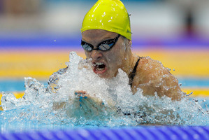 Australia's Leisel Jones competes in a women's 100-meter breaststroke swimming semifinal. Photo / AP
