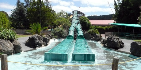 Waiwera Thermal Resort's hydroslides. Photo / APN
