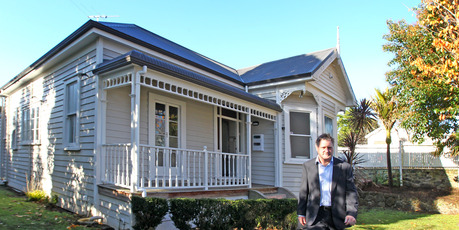 Eden Park Trust CEO David Kennedy outside 16 Cricket Ave, one of three homes now surplus to the trust's requirements. Photo / Getty