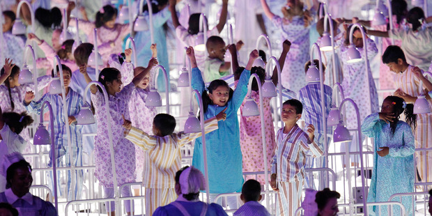 Britain's National Health Service was mysteriously represented in the opening ceremony of the Olympic Games as a 'highlight' of the country's history. Photo / AP