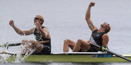 Eric Murray and Hamish Bond are the ultimate champions. Photo / Brett Phibbs