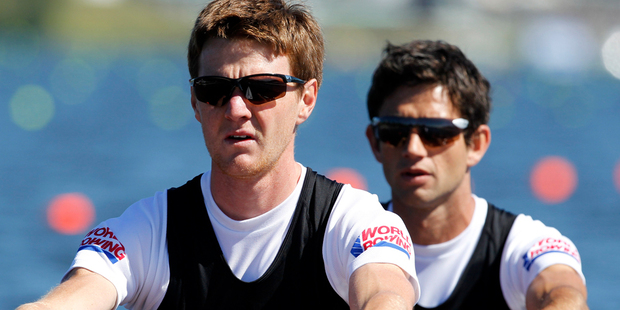 Storm Uru and Peter Taylor will race in the men's lightweight double sculls final at 11.10pm. Photo / Mark Mitchell.
