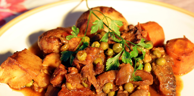Casserole beef with chunky vegetables. Photo / Michael Craig