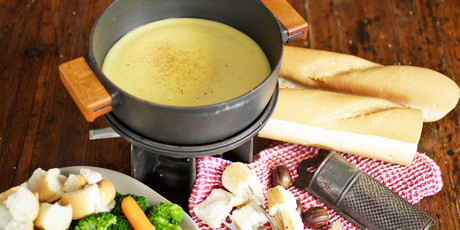 The fun comes when it's time to eat cheese fondue. Try a mixture of chopped vegetables and crusty bread. Get inventive with your dipping selections if you'd like. Photo / Michael Craig