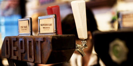 Al Brown's Depot Eatery serves wine from the tap. Photo / Alex McVinnie-Maidment