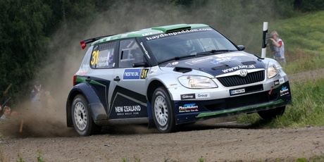 Hayden Paddon and John Kennard are out of Rally Finland after a component failure. Photo / Honza Fronek