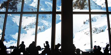 The cafe at the top of Whakapapa skifield, Mt Ruapehu. Photo / Edward Rooney