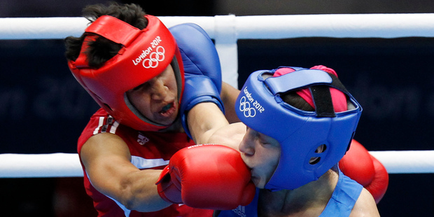 New Zealand's Alexis Pritchard during her bout against Sofya Ochigava. Photo / Mark Mitchell