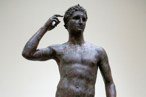 A life-size bronze statue made in Greece between 300-100 BC was caught in a trawler's net off eastern Italy in 1964. Photo / AP