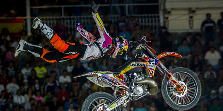 The winner of the Red Bull X-Fighter title will ride off with $1 million. Photo / Red Bull Content Pool