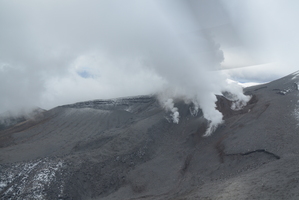 Steam spills from Mt Tongariro. Photo / GNS Science