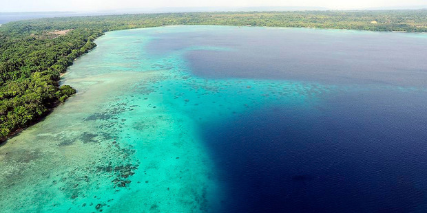 An aerial view of Espiritu Santo, Vanuatu. Photo / US Air Force