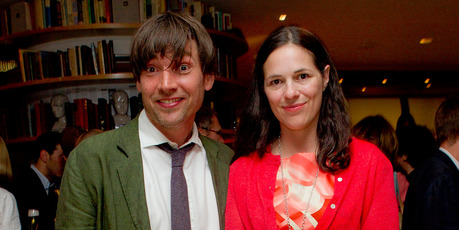 Alex James with wife Claire James. Photo / AP