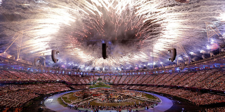 Fireworks explode during the Opening Ceremony at the 2012 Summer Olympics. Photo / AP.