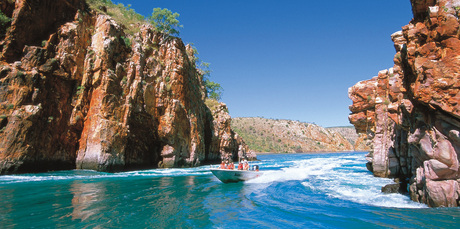 An exhilarating boat trip through the Horizontal Waterfalls at Talbot Bay. Photo / Tourism Western Australia