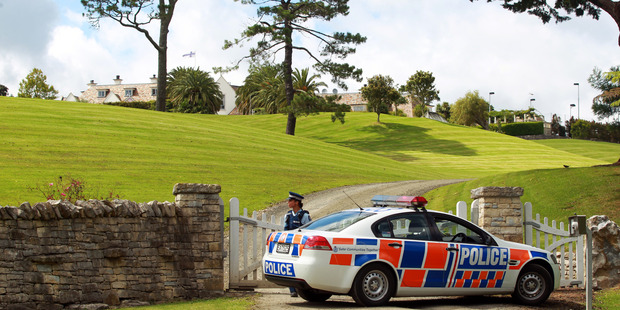The lawyer for Kim Dotcom lambasted police for their raid on his Coatesville mansion, saying no dangerous device was found. Photo / APN