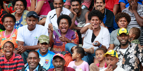 Fans attend the the Coral Coast Sevens tournament held at Lawaqa Park in Sigatoka. Photo / Steven McNicholl
