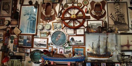 Dave Chadfield's eclectic office sets the tone for his full-of-fun tours. Photo / Supplied