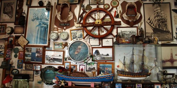 Dave Chadfield's eclectic office sets the tone for his full-of-fun tours. Photo / Supplied