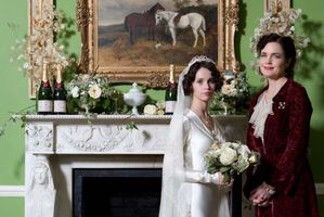Elizabeth McGovern and Felicity Jones in Cheerful Weather for the Wedding.