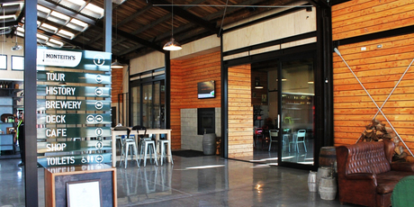 Monteith's Brewery and all-new visitors centre in Greymouth has a cafe and a bar. Photo / Supplied