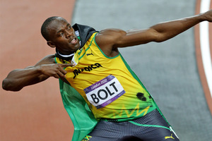 100m sprint champion Usain Bolt has credited his fans for taking away any pre-race anxiety he had. Source / Brett Phibbs NZ Herald