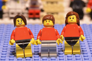 The Lego gymnasts in action. Photo / YouTube