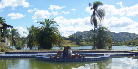 The swimming pool at Pablo Escobar's former holiday mansion. Photo / Amy Rosenfeld