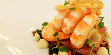 King prawns and shaved tongue from Molten. Photo / Michael Craig