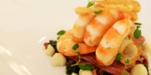 King prawns and shaved tongue from Molten. Photo / Michael Craig
