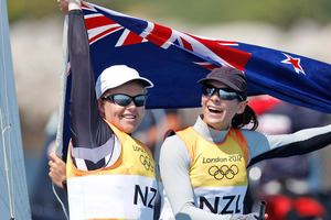 The success of Jo Aleh and Olivia Powrie highlight what has been a highly successful Olympic sailing campaign for New Zealand. Photo / Mark Mitchell NZ Herald