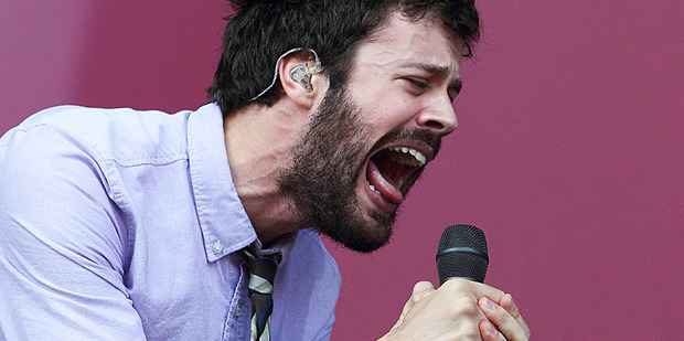 Michael Angelakos from Passion Pit performs at the Lollapalooza. Photo / AP