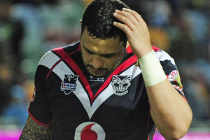 Feleti Mateo reacts after his side's loss to the North Queensland Cowboys. Photo / Getty Images