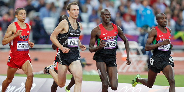 Nick Willis cruising home in his Olympic Games 1500m semi-final. Photo / Mark Mitchell